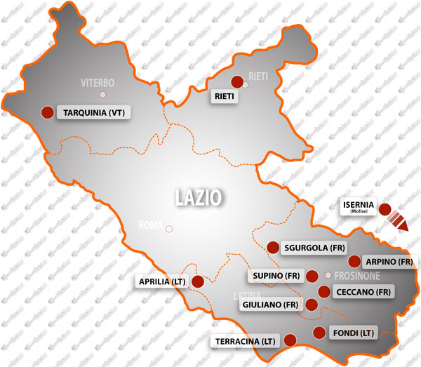 Cartina canili regione Lazio